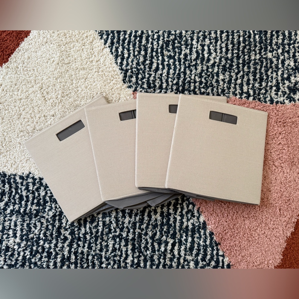 Set of Beige Storage Bins